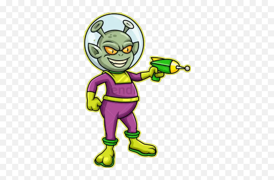Aliens And Outer Space Stickers For - Alien With Laser Gun Emoji,Water Gun Emoji Meme