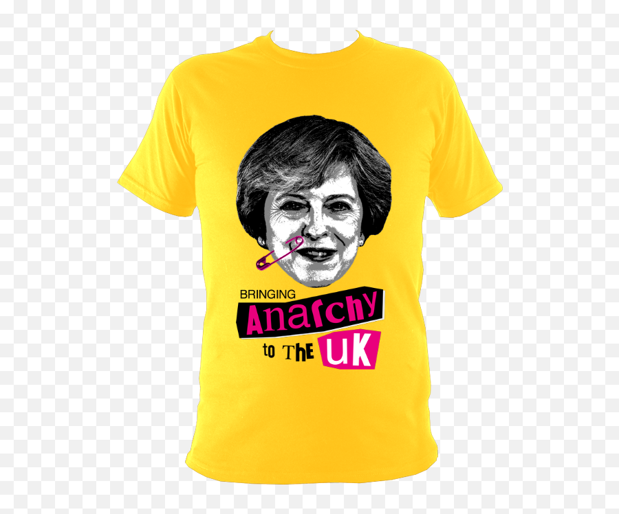 Theresa May Bringing Anarchy To The Uk T - Shirt Yellow Active Shirt Emoji,Anarchy Emoji