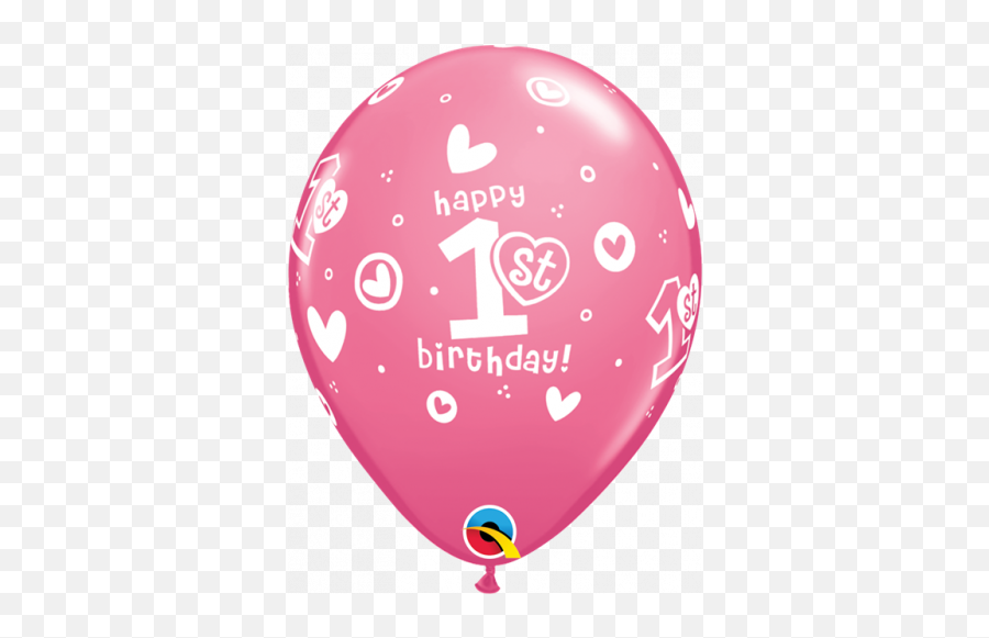 Greetings House - 11 Rose Pk25 1st Circle Heartsgirl First Birthday Girl Balloon Emoji,Heart Emoji Balloons