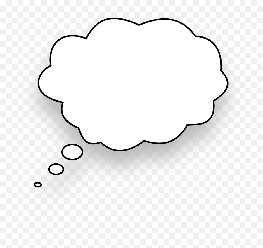 Clouds Clipart Thought Bubble Clouds - Thinking Bubble With Black Background Emoji,Thought Cloud Emoji