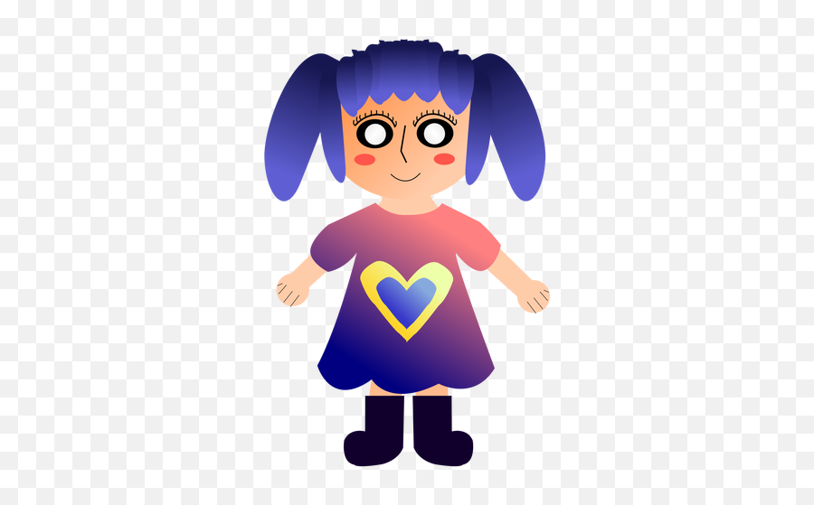 Chica En Vestido De Corazón - Cartoon Emoji,Emoticono Corazon