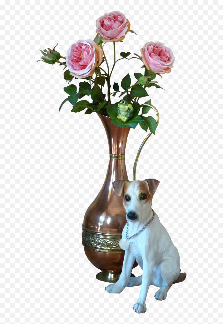 Dog With Roses Cut Out - Russell Terrier Emoji,French Bulldog Emoji