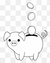 Piggy Bank Clip Art 4 - Simple Drawing Emoji