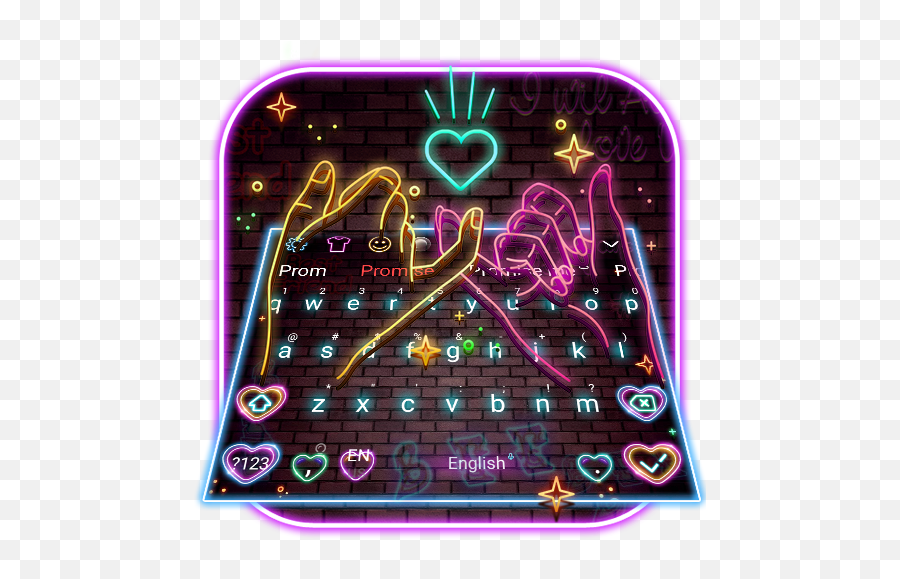 Neon Pink Promise Keyboard Theme - Screenshot Emoji,Pinky Promise Emoji