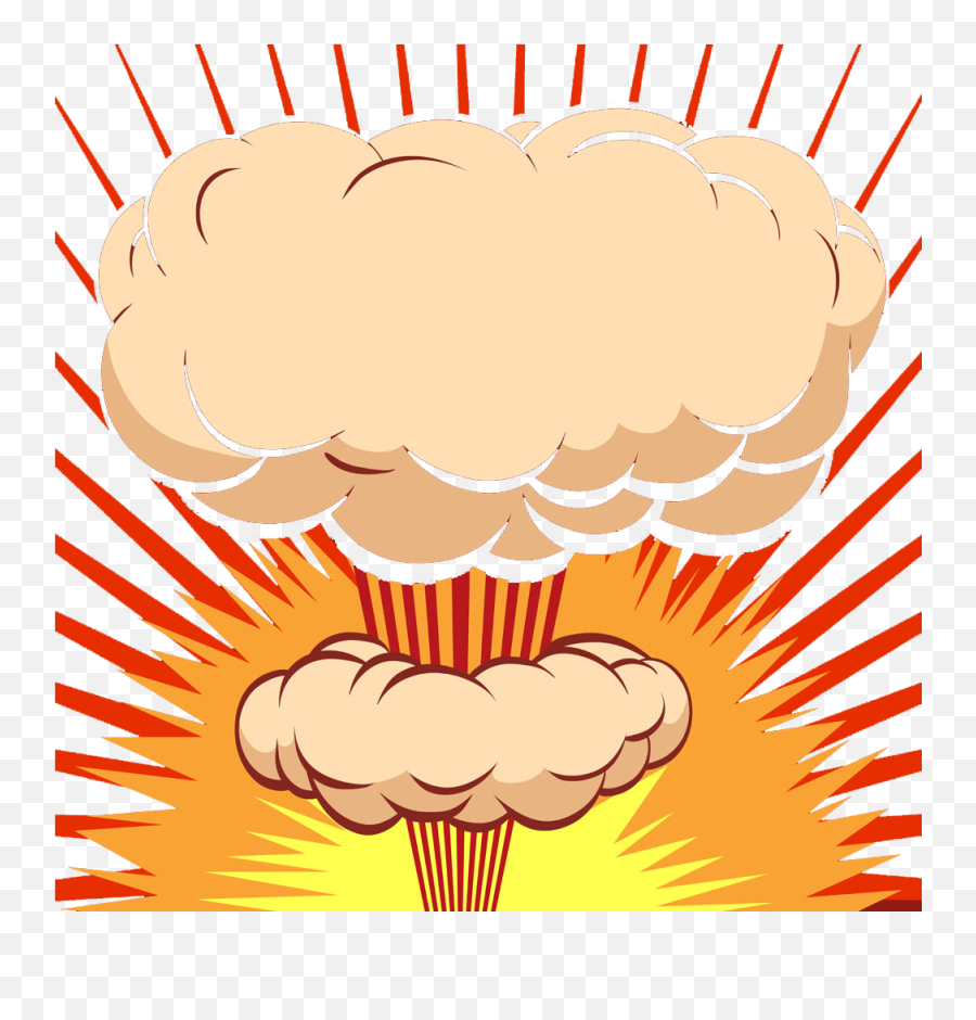 Explosion Clipart Mushroom Cloud - Atomic Bomb Cartoon Mushroom Cloud Emoji,Mushroom Cloud Emoji