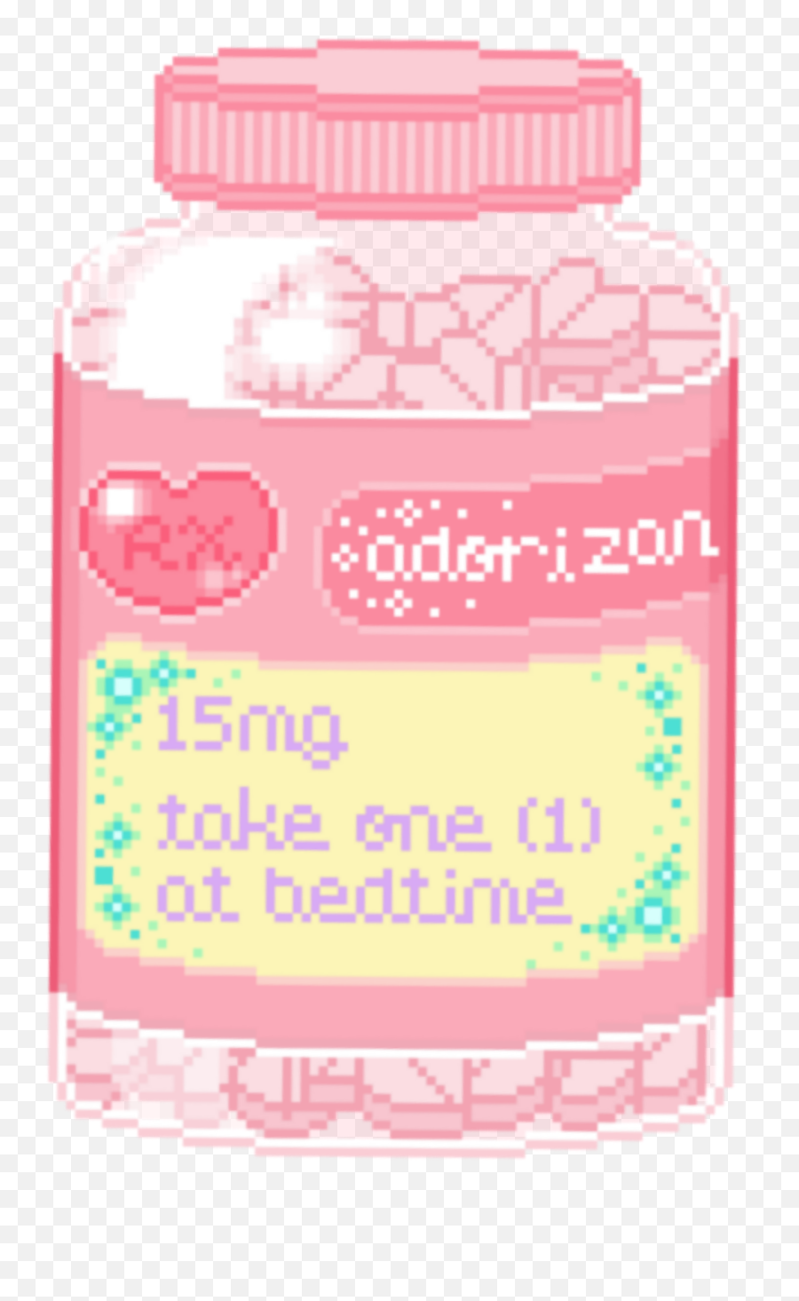 Bottle Pink Takeoneatbedtime Hearts Love Adorizan Medic - Pills Pixel Art Kawaii Emoji,Medic Emoji