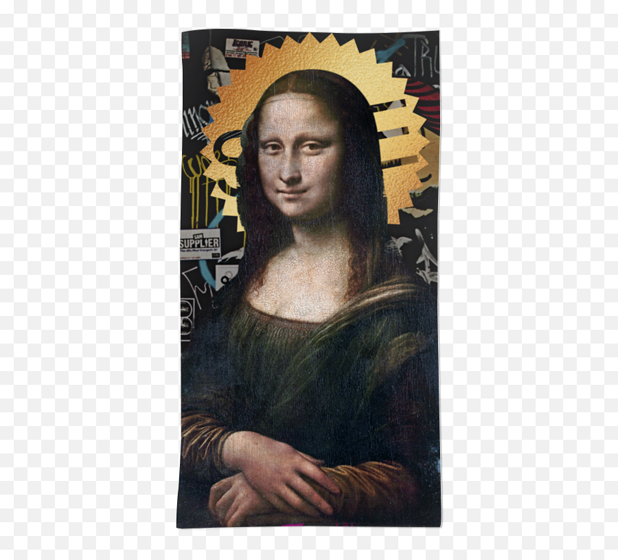 Toalha Mona Lisa Street Art De - Painting Mona Lisa Framed Emoji,Mona Lisa Emoji