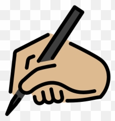 Writing Hand Emoji Clipart - Logo Of A Writting Png Symbol