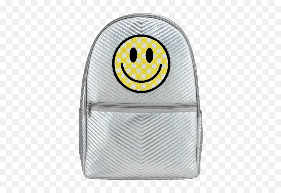 Checkered Kids Backpack - Backpack Emoji,Side Smile Emoji