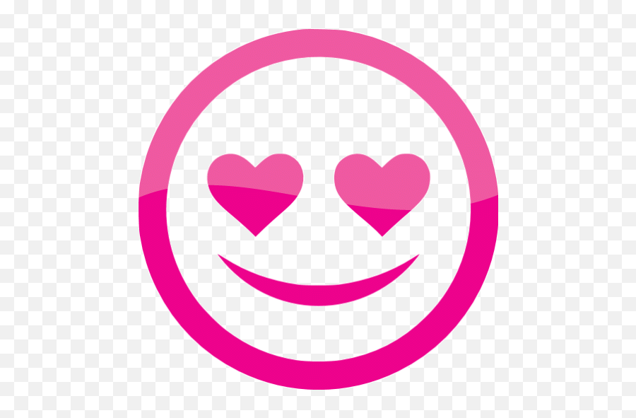 Web 2 Deep Pink In Love Icon - Smiley Emoji,In Love Emoticon