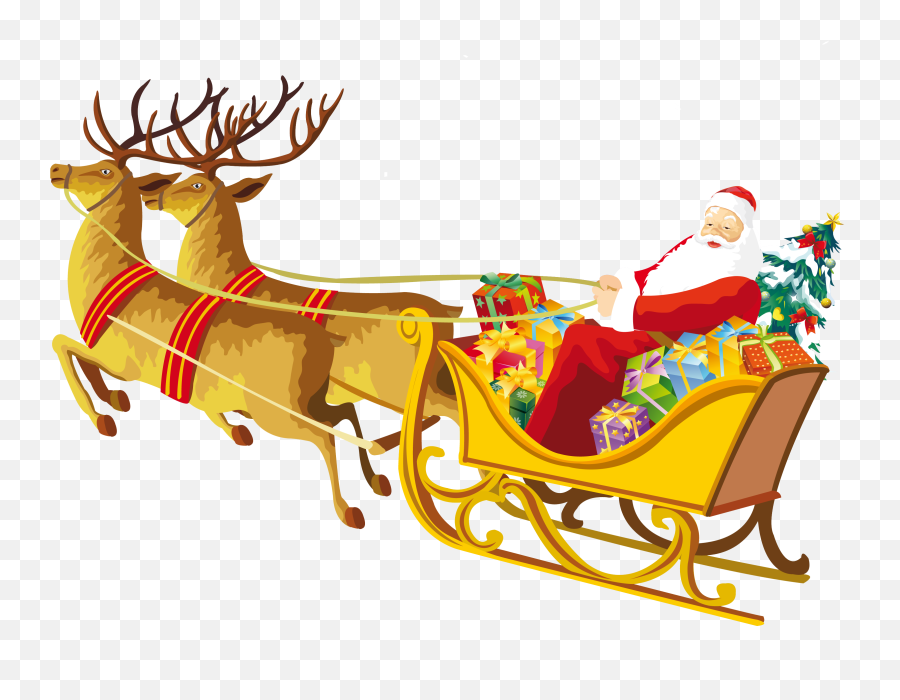 Download Christmas Sleigh Png - Christmas Santa Claus Png Emoji,Christmas Emojis
