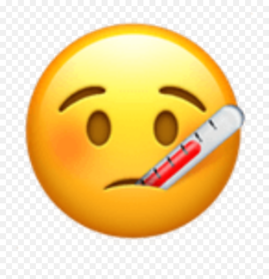 Emoji Ill Temperature Cold Febb - Thermometer Emoji,Cold Emoticon