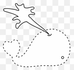 Trace And Color The Whale - Clipart Black White Emoji