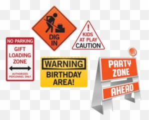 Big Dig Construction Party Signs X 5 - Decoration Emoji