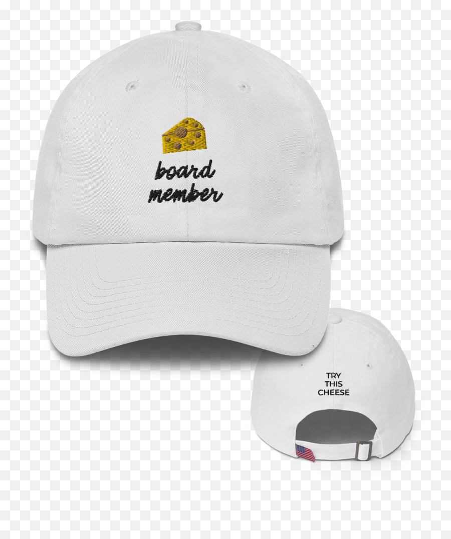 Board Member Hat - White Baseball Cap Emoji,Cheese Emoji
