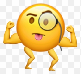 Emoji Strong Smart Sticker - With Monocle Transparent Background