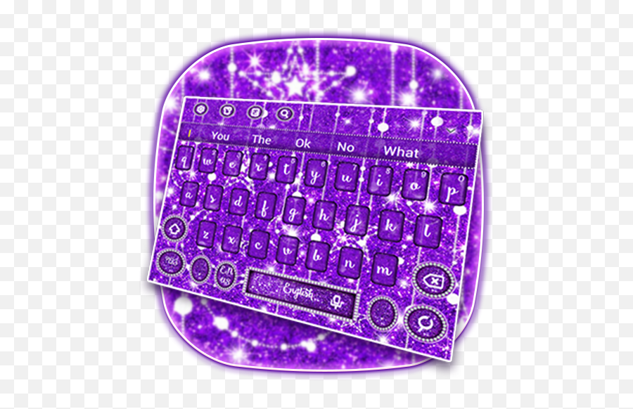 Sparkling Glitter Moon Keyboard Theme - Number Emoji,Purple Moon Emoji