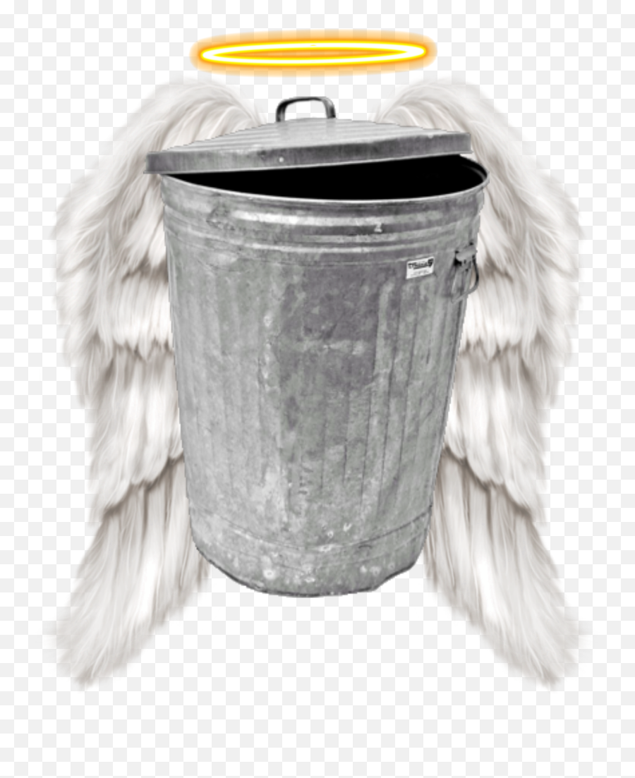 Shitpost Holy Garbage Garbagecan Trash - Realistic Angel Wings Png Emoji,Garbage Can Emoji