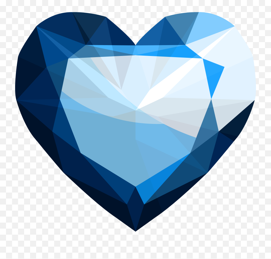Clipart Diamond Saphire Transparent - Blue Diamond Heart Png Emoji,Diamond Emoji Transparent