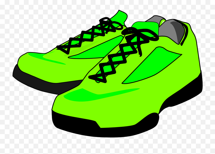 Sneakers Trainers Shoes Sport Green - Shoes Clipart No Background Emoji,Emoji Clothes And Shoes