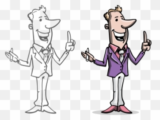 Businessman Cartoon Drawn Hand - Line Work Art People Emoji