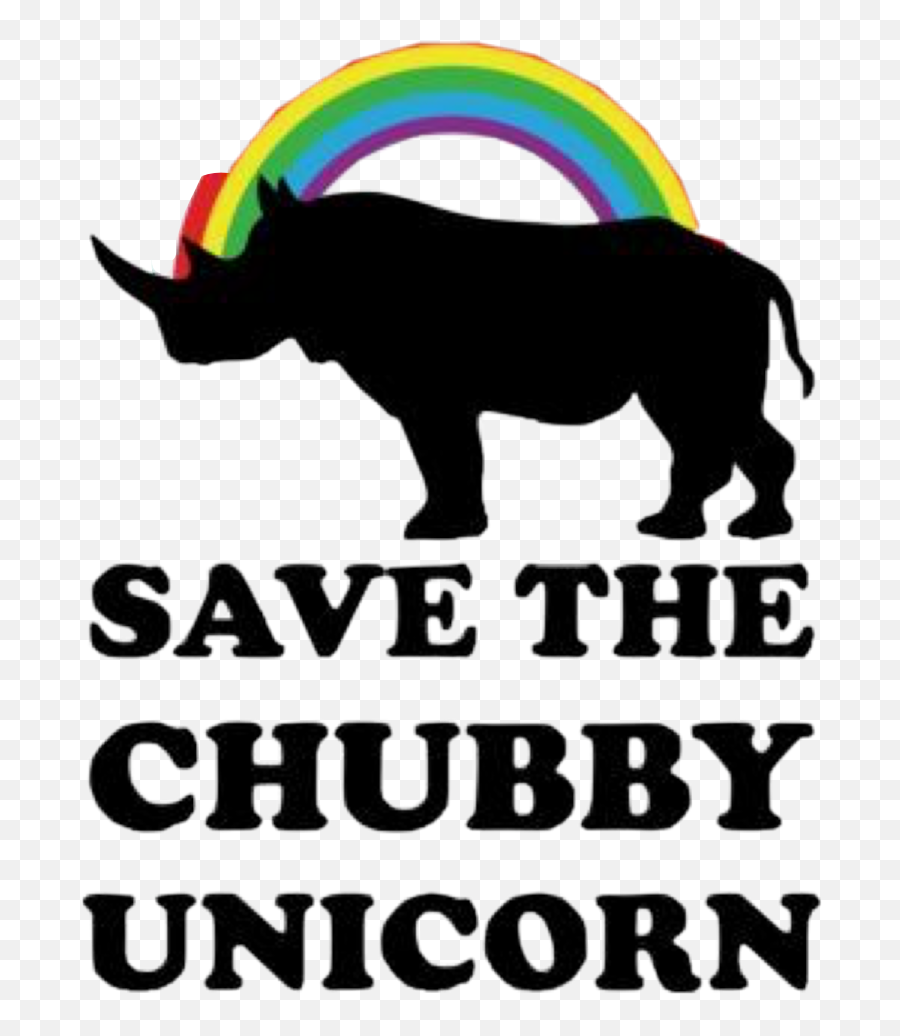 Rhino Unicorn Chubby Save Text Rainbow Cute Freetoedit - Bull Emoji,Chubby Emoji