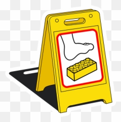 Caution Sign Lego On The Floor Sticker - Sticker Mania Horizontal Emoji,Caution Emoji