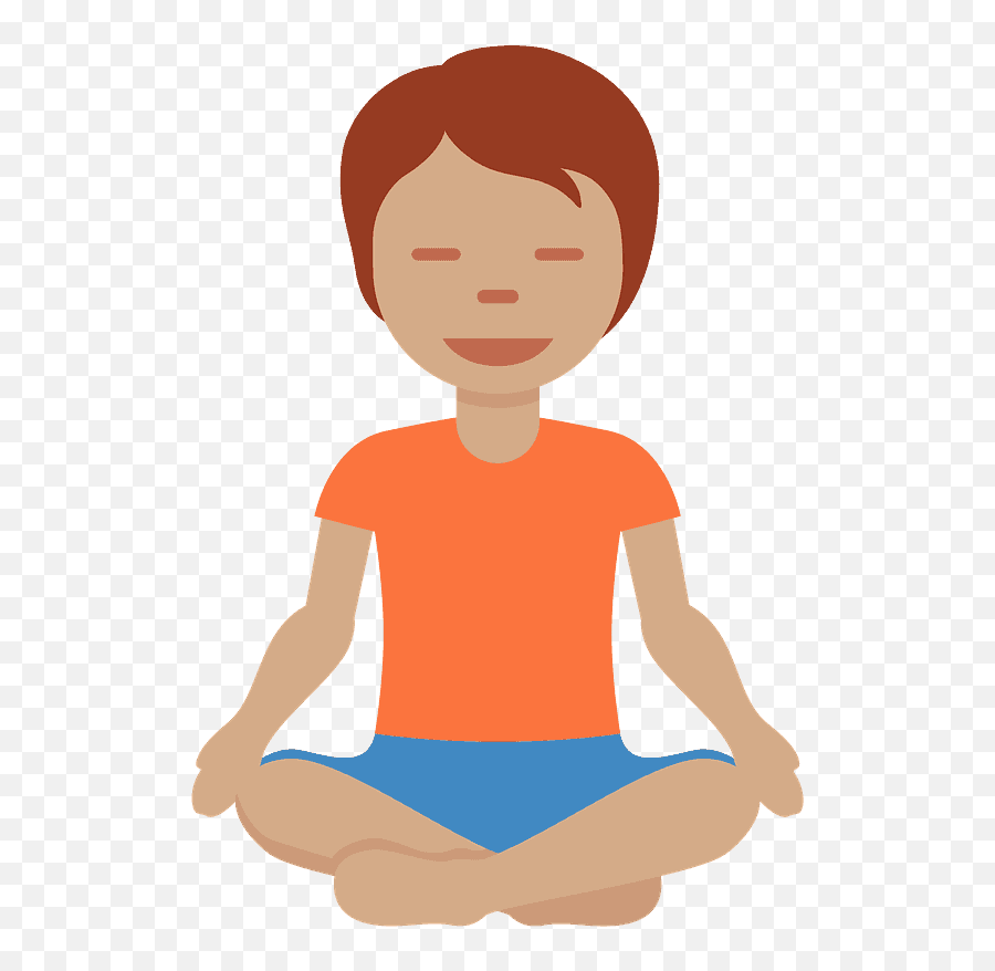 Stední Odstín Pleti Osoba V Lotosovém Sedu Emoji Clipart - Man Yoga Emoji,:v Emoji