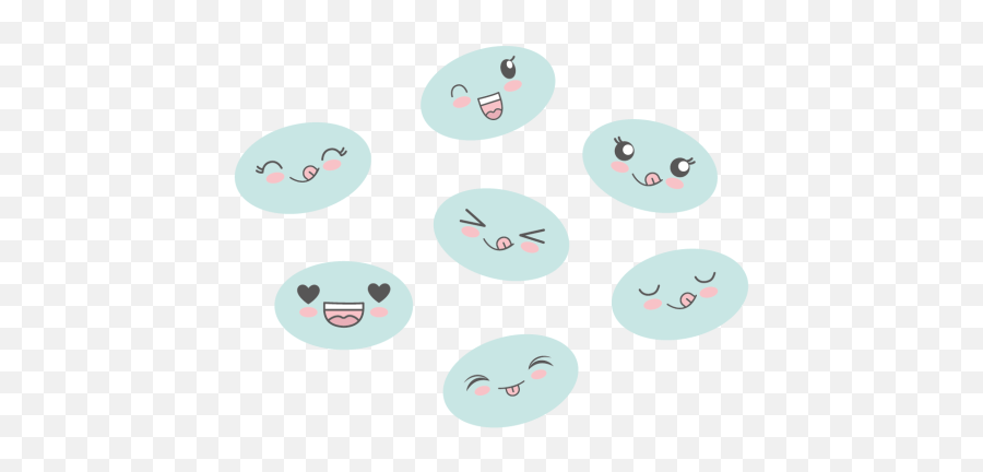 Cute Anime Faces Cartoon Wall Sticker - Dot Emoji,Anime Face Emoji