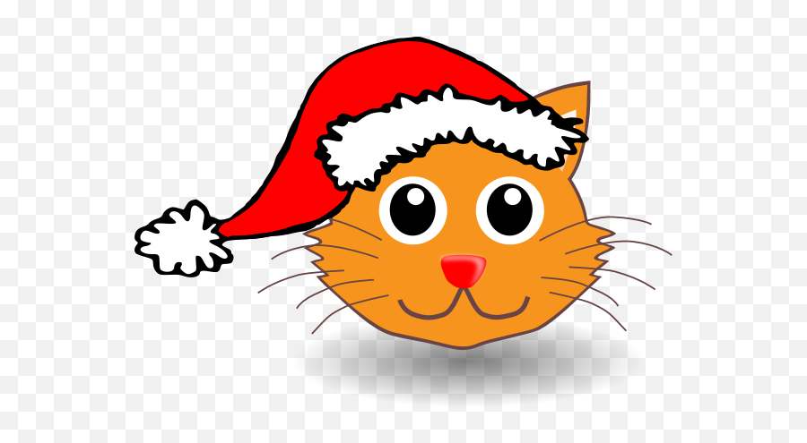 Cat With Santa Claus Hat Vectopr - Christmas Cat Clipart Emoji,Frame With An X Emoji