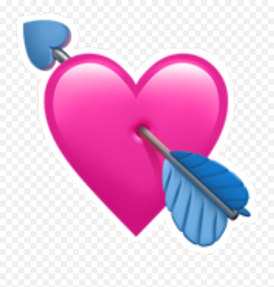 Remixed Heart Emoji Pink Love Blue - Iphone Heart Emoji Png,Blue Heart Emoji