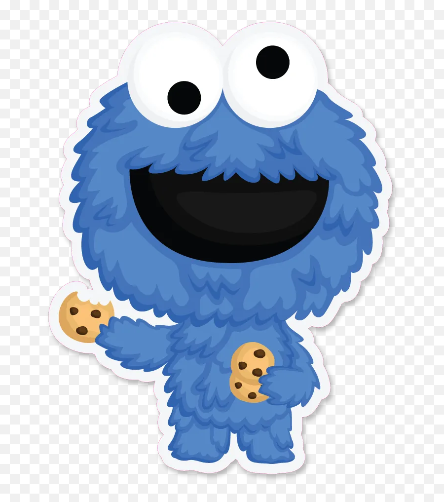 Cookie Monster Vinyl Stickers - Cartoon Emoji,Cookie Monster Emoticon