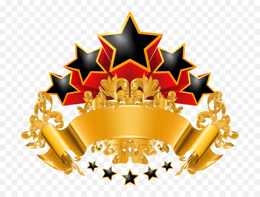 5 Star Gold Banner Psd Official Psds - Vector Gold Star Png Emoji,Gold Star Emoji