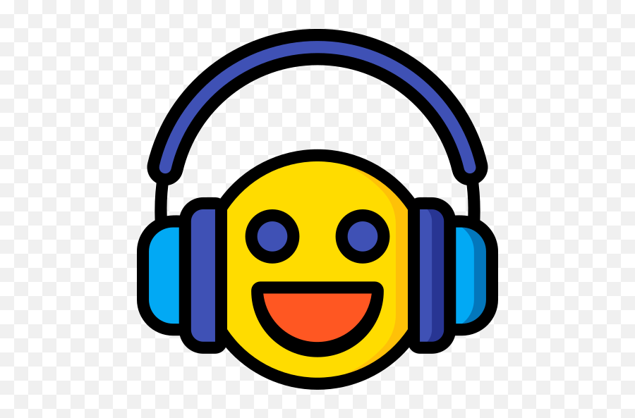 Music - Free Music Icons Smiley Emoji,Headphone Emoticon