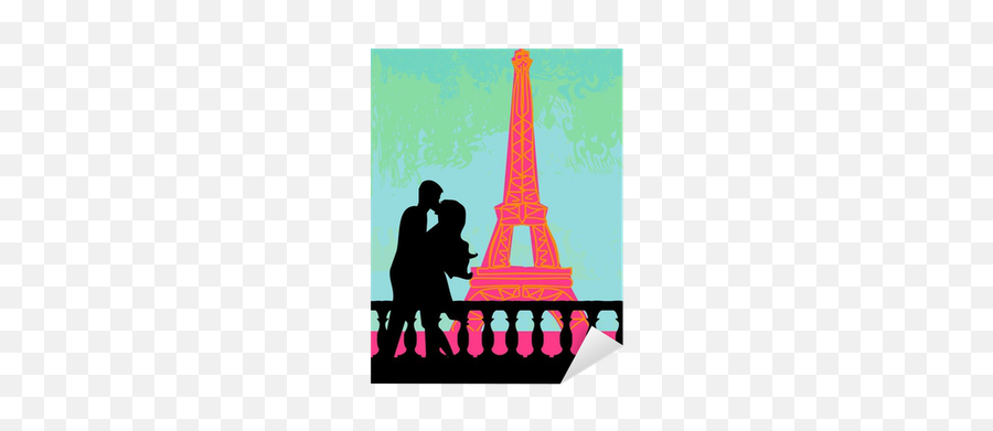 Paris Kissing Near The Eiffel Tower - Tower Emoji,Eiffel Tower Emoticon