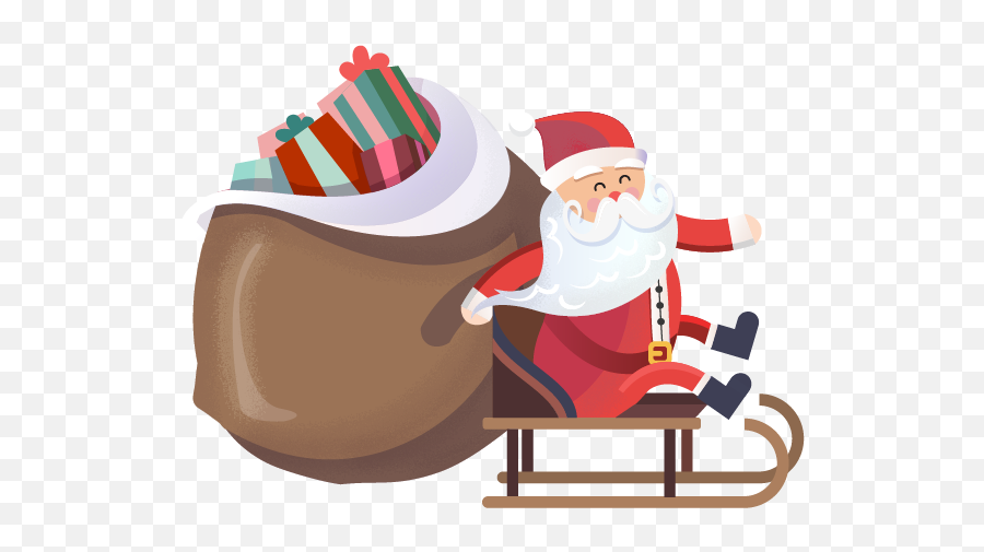 Xmas Sticker With Santa Rudolph Merry Christmas By Ramon - Illustration Emoji,Rocking Chair Emoji