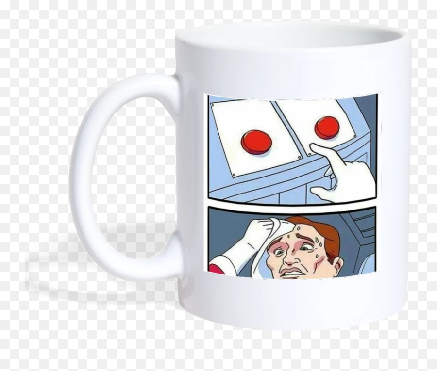 Button Coffeetea Mug U2013 Meme Wears - Coffee Cup Emoji,Frog And Coffee Cup Emoji