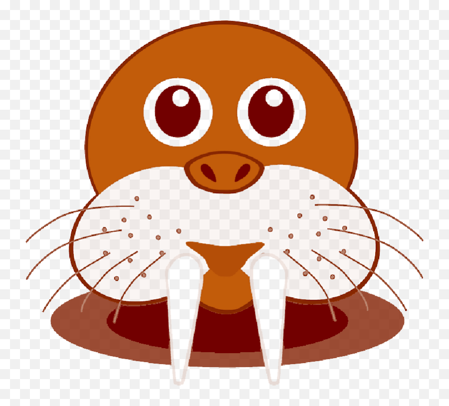 Cartoon Walrus Face Transparent - Walrus Face Cartoon Emoji,Walrus Emoji