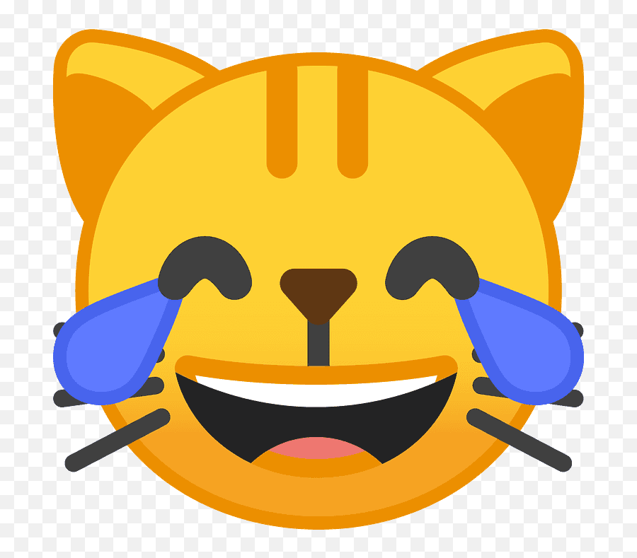 Cat With Tears Of Joy Emoji Clipart - Crying Laughing Cat Emoji,Open Eyes Crying Emoji