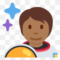 Ruce Emoji Clipart - Astronaut With Dark Skin Cartoon Girl,Dva Emoji