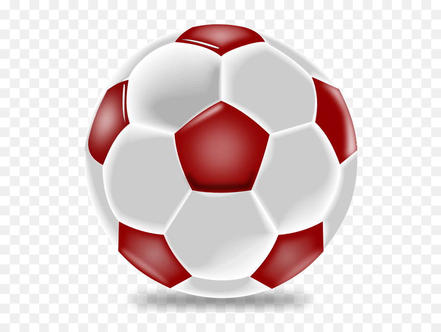 Realistic Soccer Ball - Red Soccer Ball Clipart Emoji,Football Emoticon