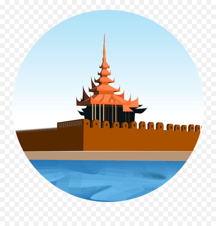 Mandalay Palace Burmese Graphic Design - Drawing Mandalay Palace Vector Emoji,Burmese Flag Emoji