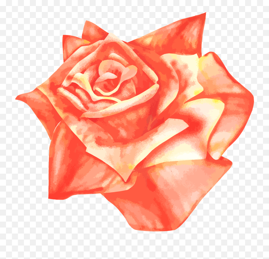 Rose Airbrush Vector Drawing Orange - Rose Flower Airbrush Emoji,Rose Gold Emoji