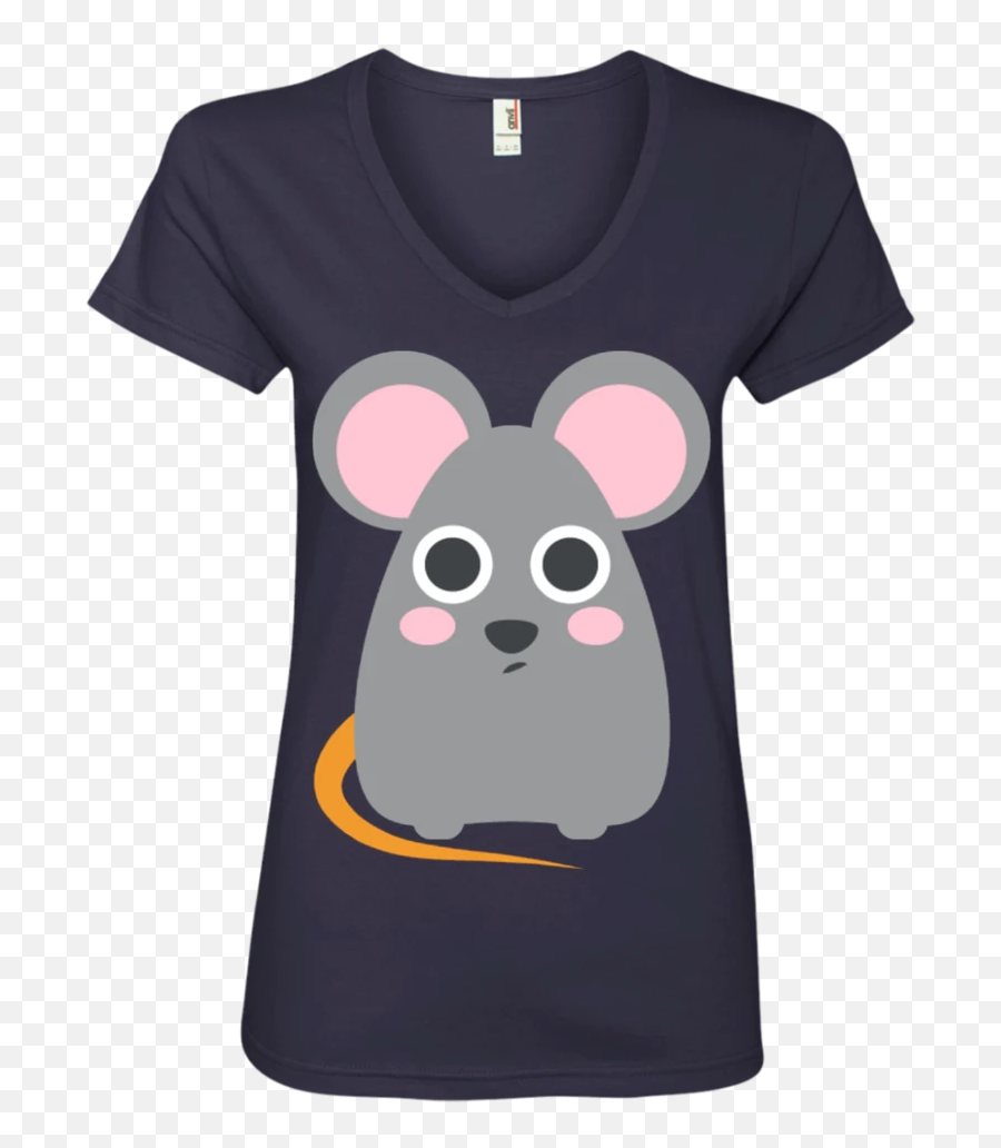 Fat Mouse Emoji Ladies V,Mouse Emoji