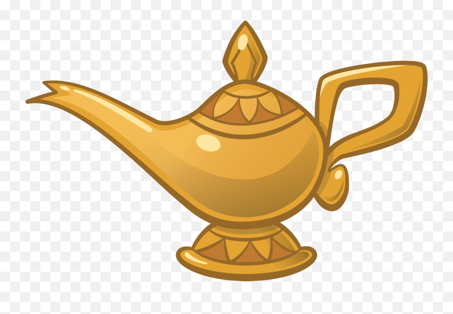 Genie Lamp Clipart Png - Aladdin Magic Lamp Cartoon Emoji,Emoji Arabian Nights