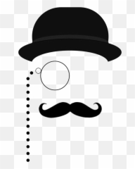 Popular And Trending Monocle Stickers On Picsart - Man Silhouette Bowler Hat Emoji,Emoji With Monocle