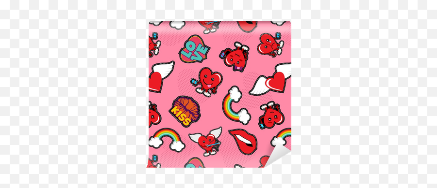 Valentines Day Social Love Emoji Patch Background Wallpaper Pixers - Day,Valentines Day Emoji