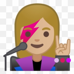 Woman Singer Emoji With Medium - Png
