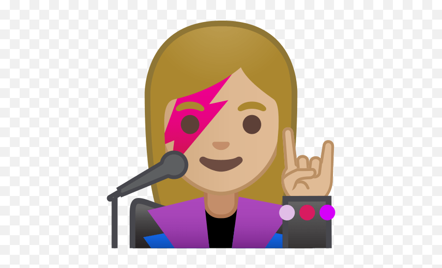 Woman Singer Emoji With Medium - Singer Emoji Png,Singer Emoji