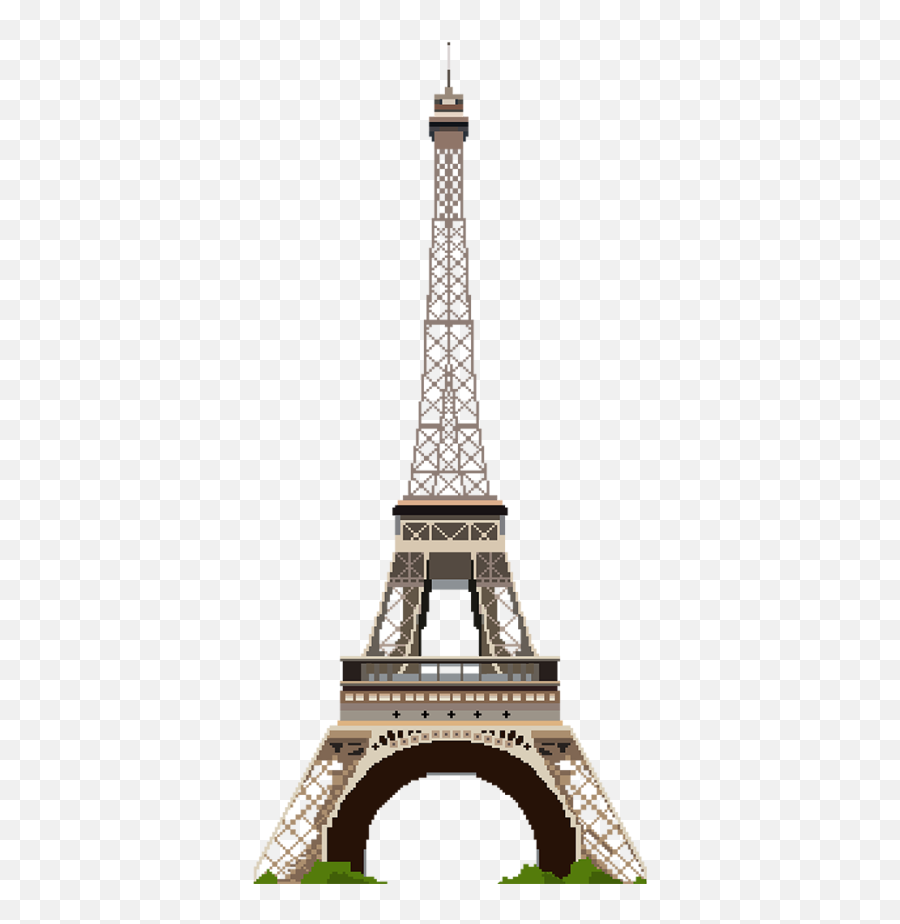 Pixel Scale Buildings From Around The - Art Pixel De La Torre Eiffel Emoji,Eiffel Tower Emoji